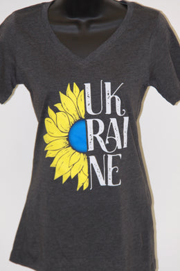 Sunflower Ukraine Ladies Fit Softstyle T-Shirt- Charcoal