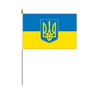 4"x6" Ukraine Flag with Tryzub