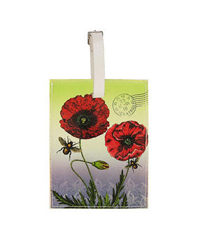 Red Poppy Luggage Tag