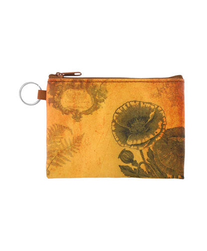 Vintage Poppy Coin Purse with ID Pocket