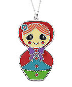 Matryoshka doll pendant long necklace
