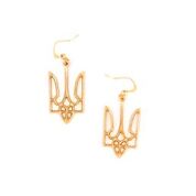 Load image into Gallery viewer, Gold Tryzub Earrings