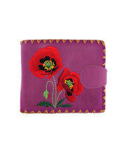 Load image into Gallery viewer, Medium Embroidered Poppy Wallet