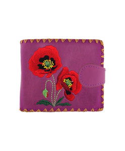 Medium Embroidered Poppy Wallet