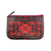 Ukrainian poppy flower embroidery pattern small pouch