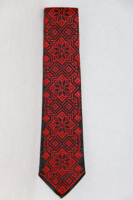 Red Embroidered Neck Tie