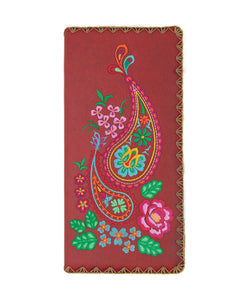 Paisley Pattern Embroidered Large Wallet