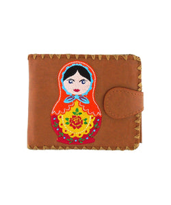 Embroidered Matryoshka Doll Medium Wallet