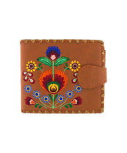 Load image into Gallery viewer, Polska Flower Embroidered Medium Wallet