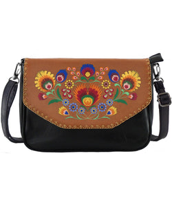 Embroidered Polska Flower Clutch/Cross Body Bag