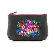 Ukrainian flower print makeup pouch