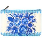 Load image into Gallery viewer, Ukrainian Petrykivka style flower print makeup pouch