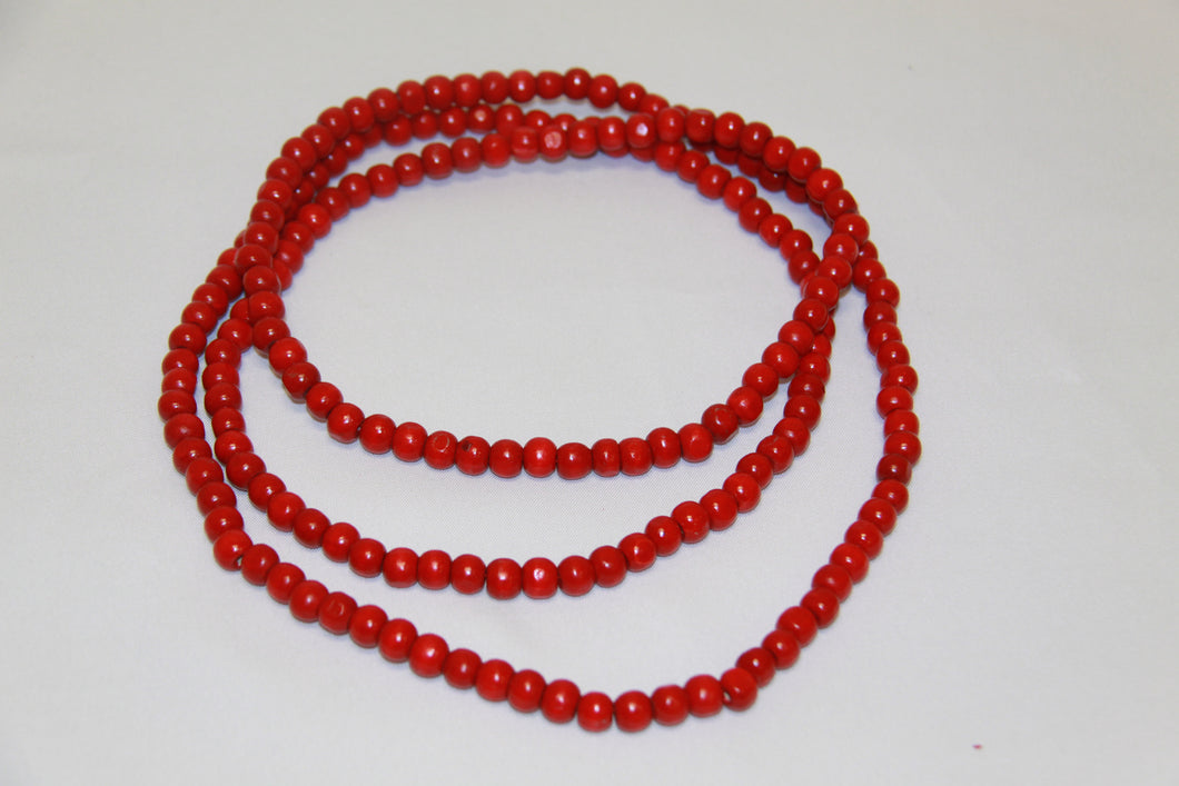 8mm Red Wood Beads