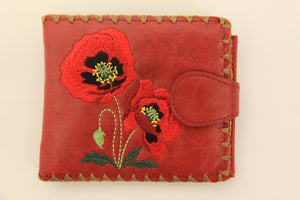 Medium Embroidered Poppy Wallet
