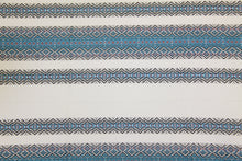 Load image into Gallery viewer, Blue Stripe Woven Tablecloth 59&quot; x 45&quot;