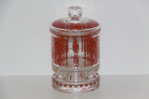 Covered Glass Candy Canister