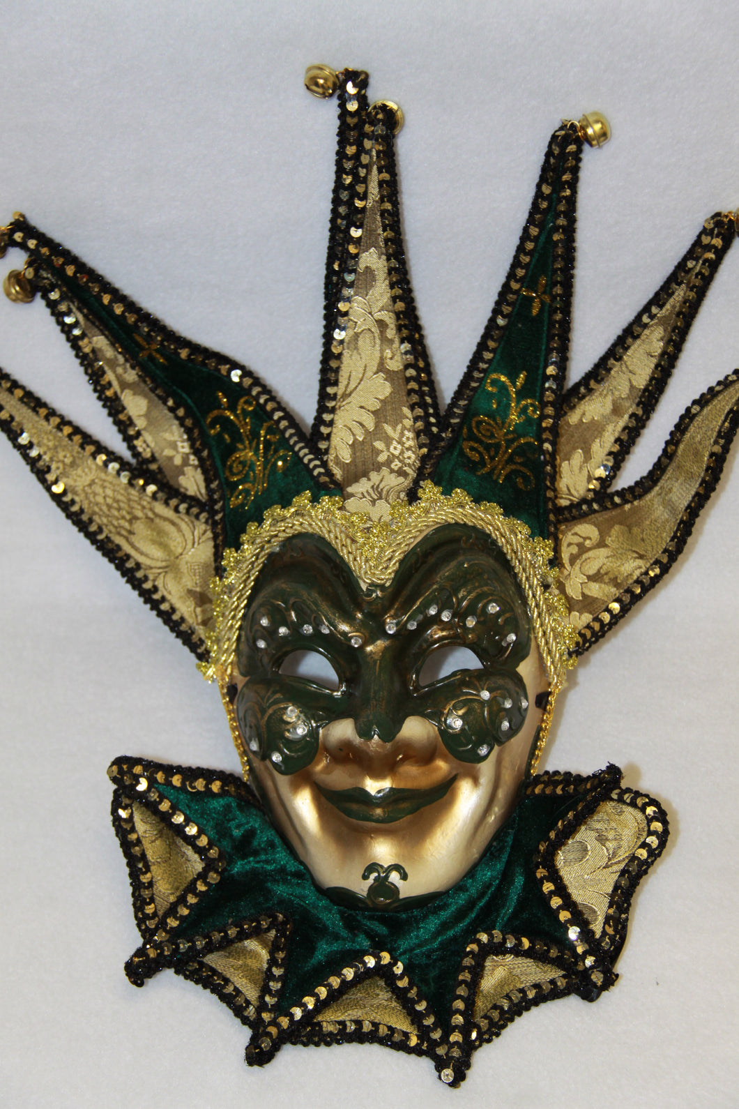 Jester Masquerade Mask Dark Green