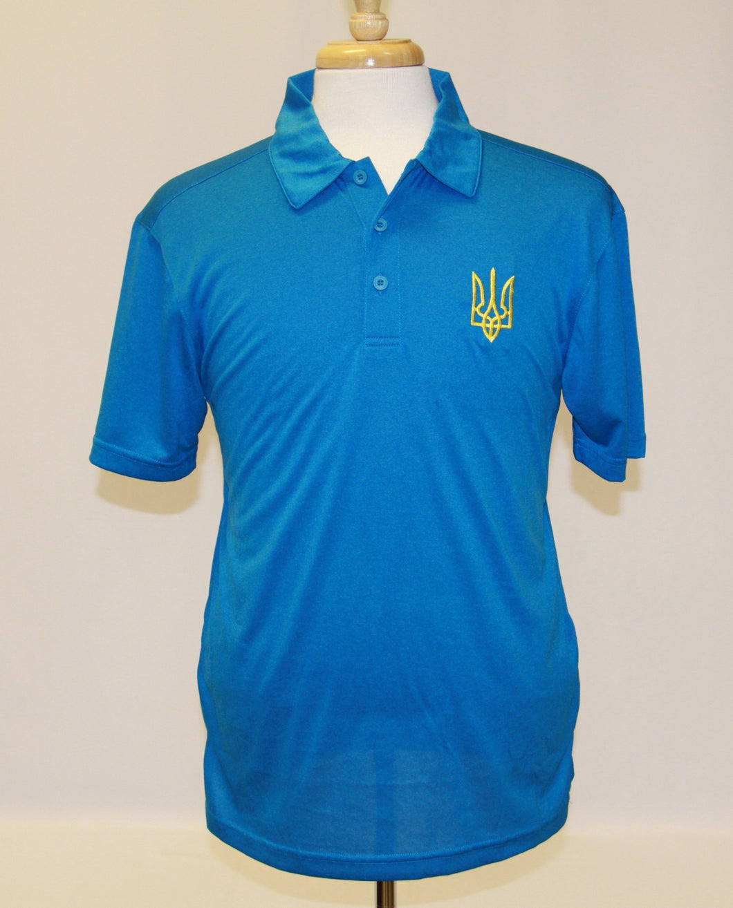 Men's Lightweight Tryzub Golf Shirt Blue Wake