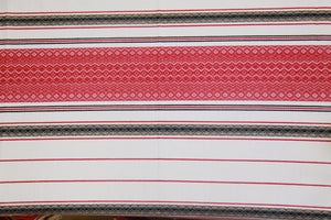Red & Black Stripe Woven Tablecloth 57" x 137"
