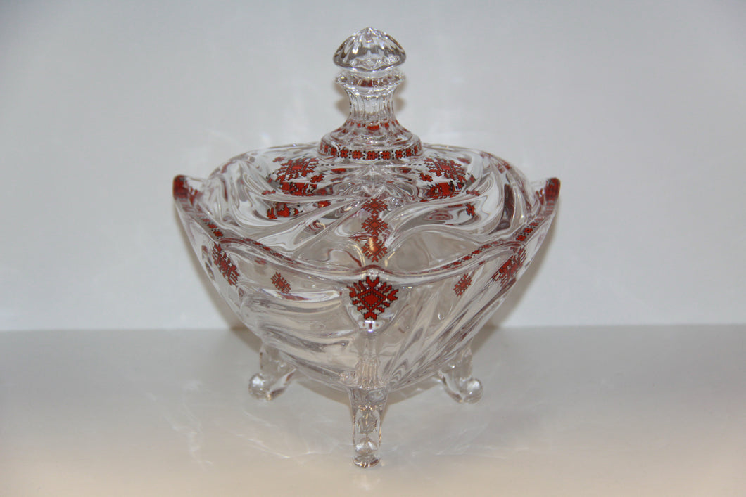 Crystalline Glass Bowl with Cover