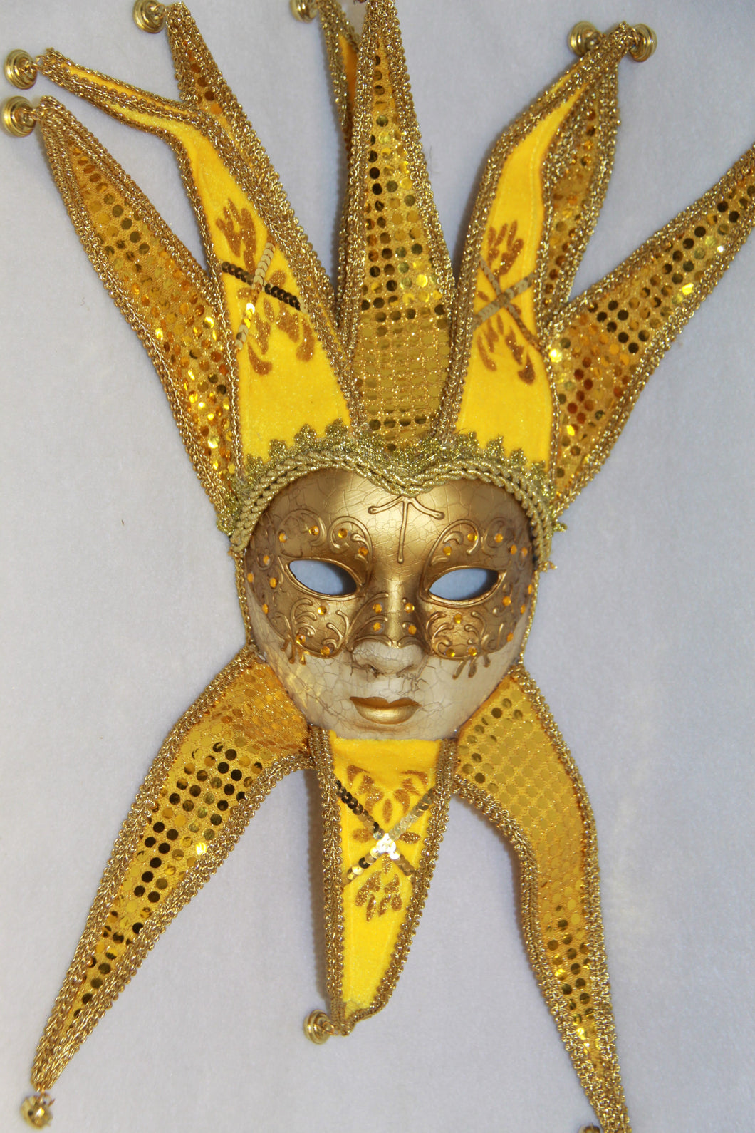 Jester Masquerade Mask Yellow