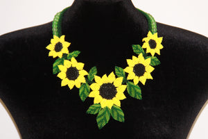 Sunflower 3D Art Necklace