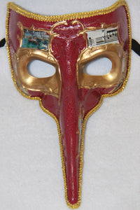 Masquerade Mask with Beak Red