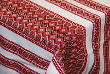 Load image into Gallery viewer, Woven Black &amp; Red Bulk Tablecloth (Sold by Metre)