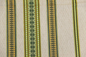 Green Stripe Woven Tablecloth 43" x 69"