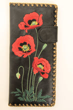 Load image into Gallery viewer, Large Embroidered Poppy Wallet