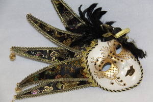Masquerade Mask Feather Black