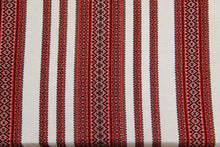 Load image into Gallery viewer, Woven Red &amp; Black Bulk Tablecloth (Sold by Metre)