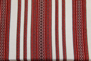 Woven Red & Black Bulk Tablecloth (Sold by Metre)