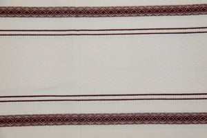 Burgundy Stripe Woven Tablecloth 134" x 66"