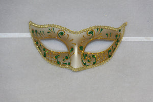 Masquerade Mask Green & Gold
