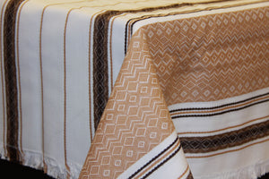 Brown Woven Tablecloth 56" x 100"