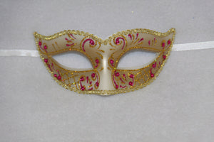 Masquerade Mask Fuchsia & Gold