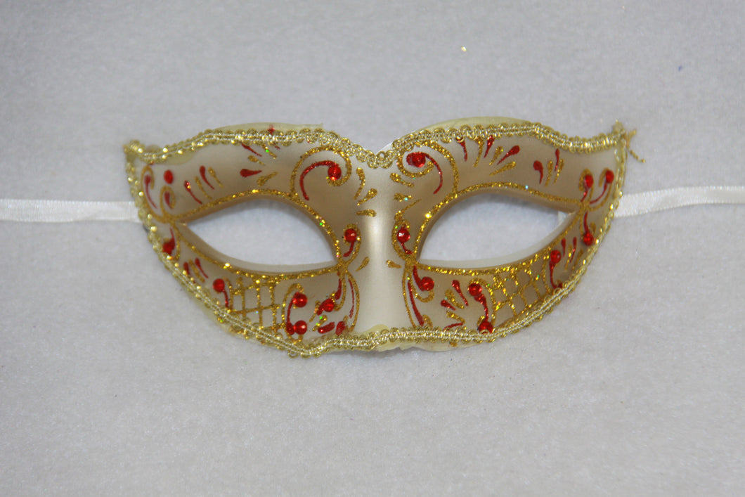 Masquerade Mask Red & Gold