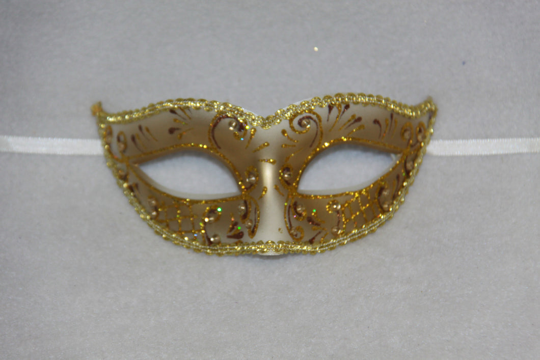 Masquerade Mask Brown & Gold