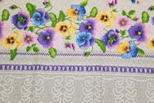 Load image into Gallery viewer, Printed Pansy Tablecloth 7&#39;2 x 5