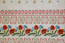 Load image into Gallery viewer, Printed Poppy Embroidery Tablecloth 5&#39; x 4&#39;