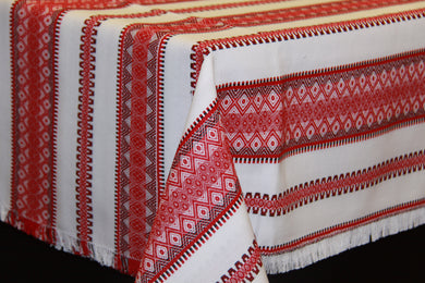 Red Woven Tablecloth 57