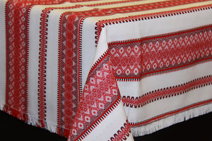 Red Woven Tablecloth 57" x 66"