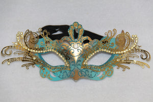 Metal Masquerade Mask Light Blue