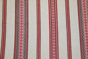 Red Natural look Woven Tablecloth 60" x 126"