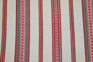 Red Natural look Woven Tablecloth 45" x 86"