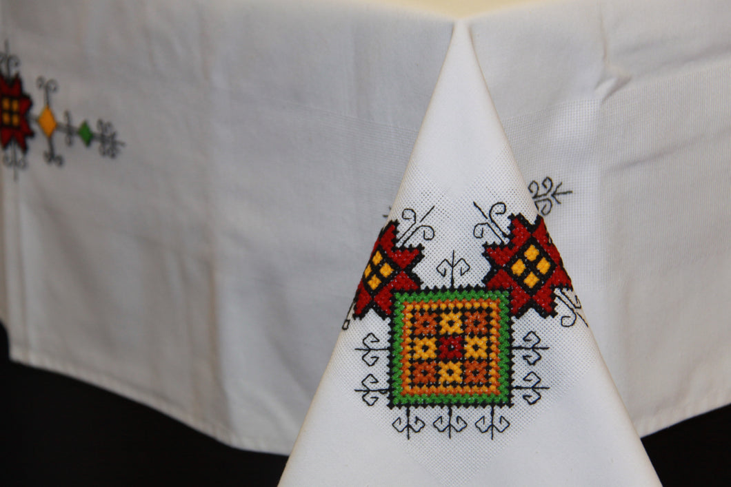 Hand Embroidered Fine Linen Tablecloth 60