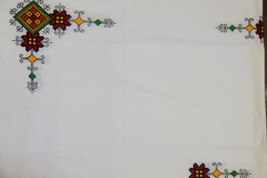 Hand Embroidered Fine Linen Tablecloth 60" x 60"