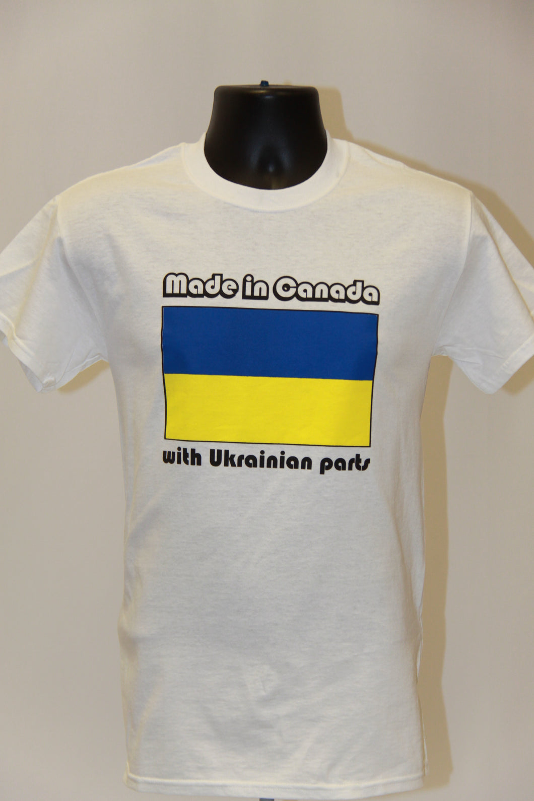 Made In Canada with Ukrainian Parts T-Shirt- White