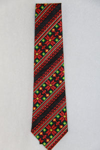 Red & Green Embroidered Neck Tie